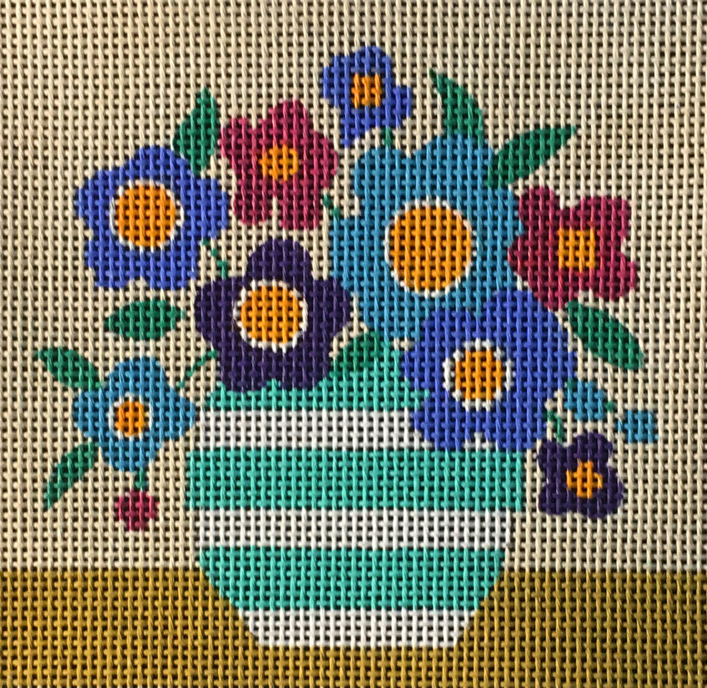 Blue Mod Flowers