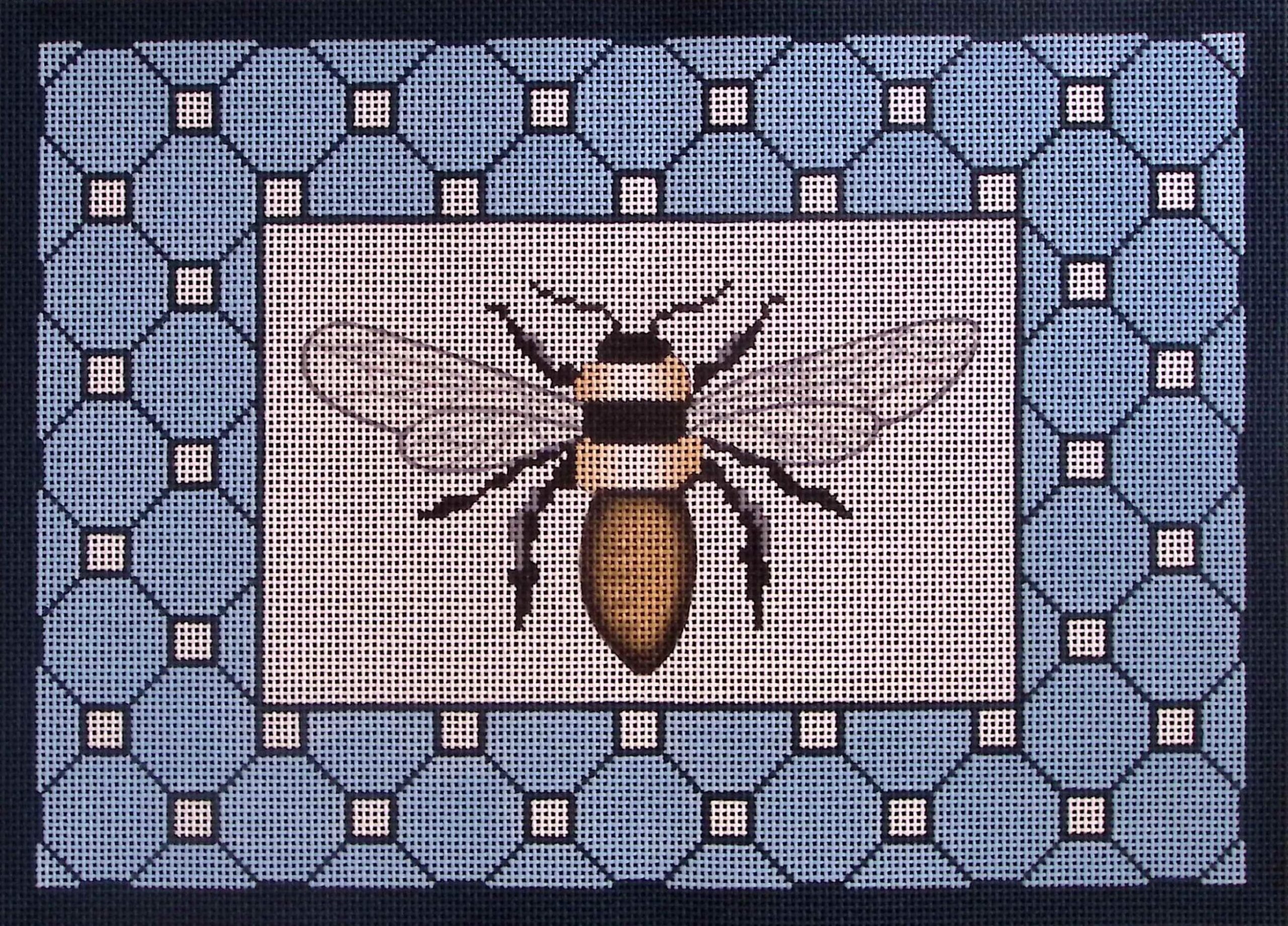 Blue and White Bee